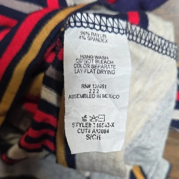 Gaze y2k 90s Style Striped Tee, Multicolored, Stretchy, Size Small - Picture 4 of 4